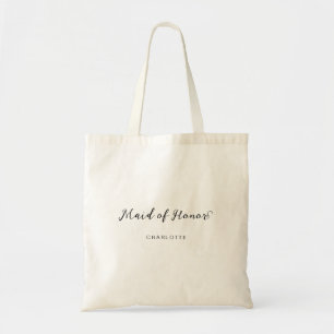Bolsa Tote Dama de honra com letra manuscrita fluida e elegan