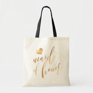 Bolsa Tote Dama de honra da PixDezines / Rótulo dourado falso