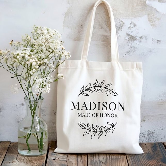 Bolsa Tote Dama de honra | Dama de honra personalizada com fo (custom name bridal tote bag, maid of honor tote bag gift, personalized bridal party tote bag gift)