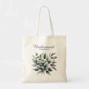 Bolsa Tote Dama de Honra de Eucalipto Verde
