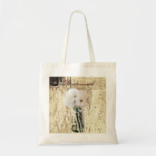 Bolsa Tote dama de honra de madeira da margarida do país do