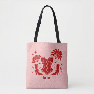 Bolsa Tote Dama de honra de Showgirl Pink + Red de Las Vegas