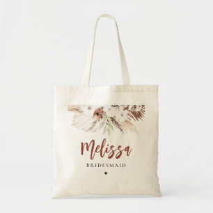 Bolsa Tote dama de honra de terracota pampas
