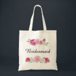 Bolsa Tote Dama de honra floral do rosa feito sob encomenda<br><div class="desc">Dama de honra floral do rosa chique feito sob encomenda do rosa</div>