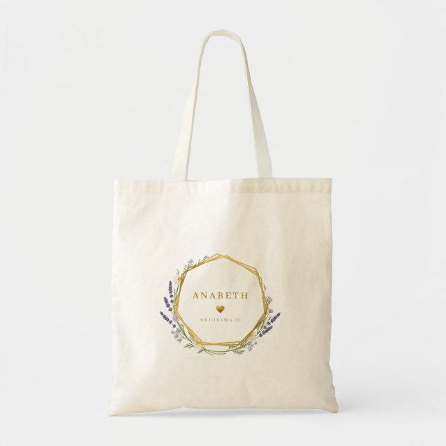 Bolsa Tote Dama de Honra Floral Fofa (Frente)