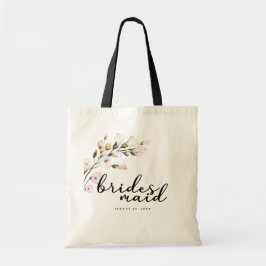 Bolsa Tote Dama de honra floral rosa corado