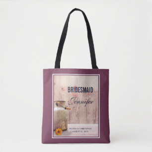 Bolsa Tote Dama de honra lata de leite rústico casamento no c