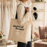 Bolsa Tote Dama de Honra Minimalista Moderno Preto Personaliz<br><div class="desc">Dama de Honra Minimalista Moderno Preto Personalizado Bolsa Tote</div>