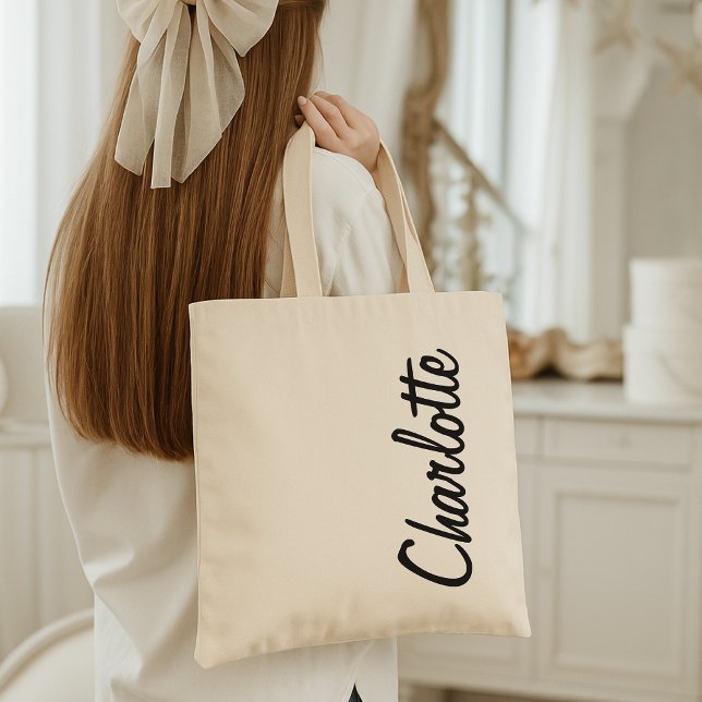 Bolsa Tote Dama de honra | Nome de despedida de solteira em l (personalized gifts for women, custom bridal shower tote, reusable shopping tote, bridesmaid proposal)