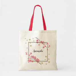 Bolsa Tote Dama de honra personalizada Sakura Rosa
