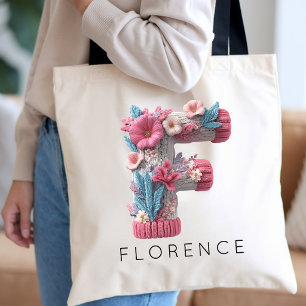 Bolsa Tote Dama de honra Personalizado Moderno Rosa Floral