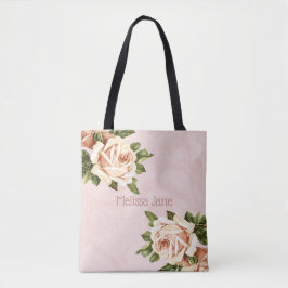 Bolsa Tote Dama de Honra Rosa Vintage Blush