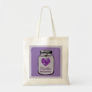 Bolsa Tote DAMA DE HONRA roxa A05A da sacola do casamento do