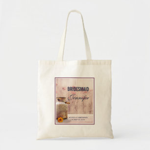 Bolsa Tote Dama de honra Rustic Lata de Leite Casamento Count