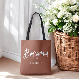 Bolsa Tote Dama de Honra Terracota Casamento Marrom