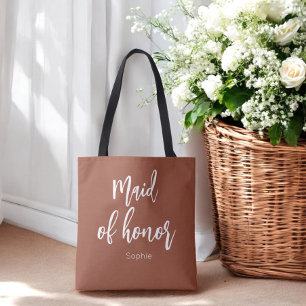 Bolsa Tote Dama de Honra Terracota Marrom Casamento 