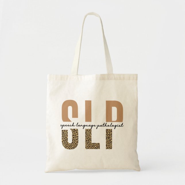 Bolsa Tote Dama patologista de língua impressão do SLP (Frente)