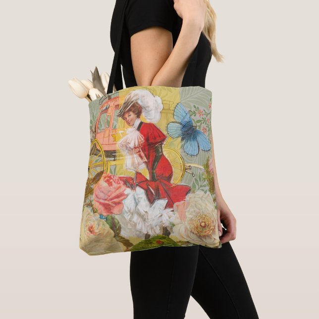 Bolsa Tote Dama Vitoriana Mulher Elegante Rica Ilustração Ver (Close Up)