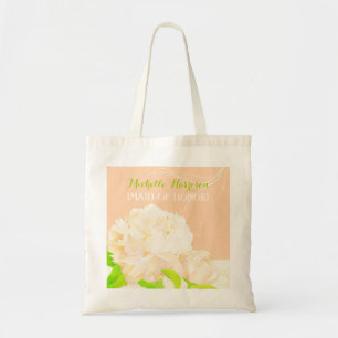 Bolsa Tote Damas de honra da peônia do pêssego ou presente