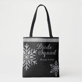 Bolsa Tote Damas de honra do casamento do floco de neve de di