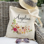 Bolsa Tote Damas de Honra Florais Rústicas Personalizadas-6<br><div class="desc">Confira mais de 100 estilos populares de bolsas de casamento da coleção "Bolsas de Casamento" da minha loja!</div>