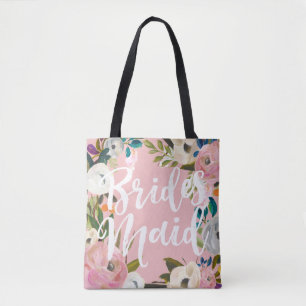 Bolsa Tote Damas de Honra Floral Pintada Festa de Casamento R