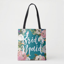 Bolsa Tote Damas de Honra Floral Pintado Festa de Casamento