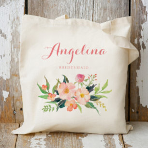 Bolsa Tote Damas de Honra Personalizadas Florais