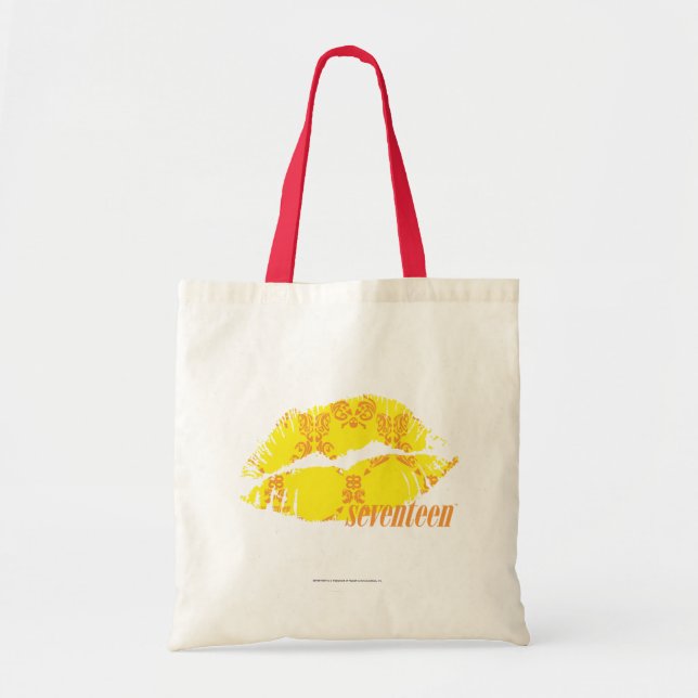 Bolsa Tote Damasco amarelo alaranjado (Frente)