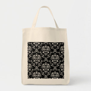 Bolsa Tote Damasco Preto e Branco