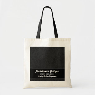 Bolsa Tote Damasco preto saco personalizado do negócio