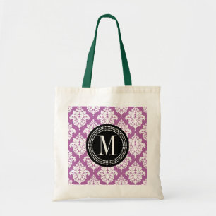 Bolsa Tote Damasco roxo elegante personalizado