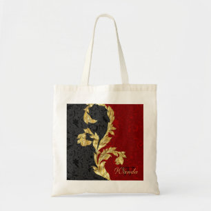 Bolsa Tote Damasco Vermelho E Preto