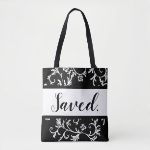 Bolsa Tote Damask Saved Christian