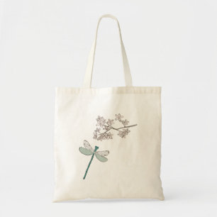 Bolsa Tote Damselfly e Flores Tote Bag