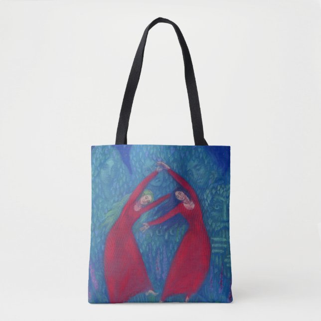 Bolsa Tote Dança das bruxas, pintura pastel, arte da fantasia (Frente)