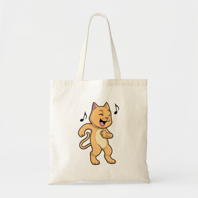 Bolsa Tote Dança de Música Cat (Frente)