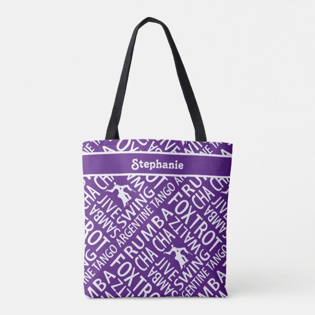 Bolsa Tote Dança de Salão Roxo Personalizada (Verso)