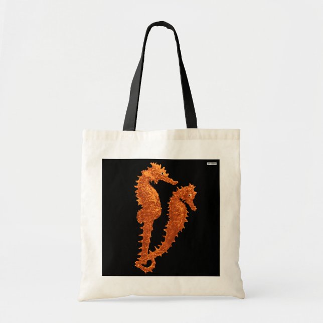 Bolsa Tote Dança Dos Cavalos-marinhos (Laranja) (Frente)