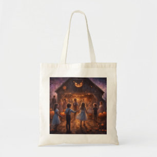 Bolsa Tote Dança no celeiro de outono no Halloween doces ou t