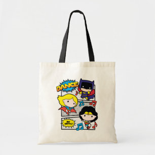 Bolsa Tote Dançando Heróis Chibi