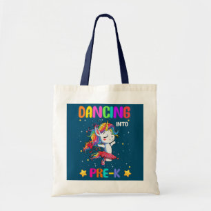 Bolsa Tote Dançando para o Ballet Pré K Unicórnio Volta às Au