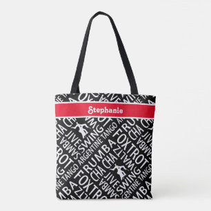 Bolsa Tote Dançar em Salão Vermelho Negro Personalizado
