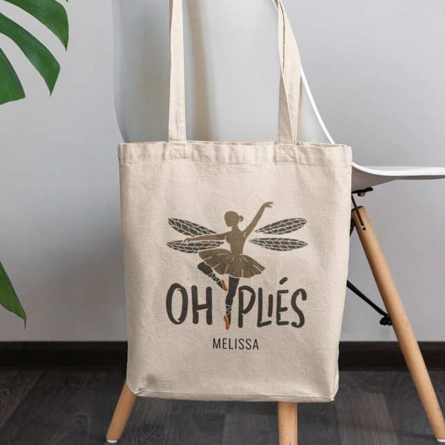 Bolsa Tote Dançarina Personalizada do Balé Ballerina (Oh Plies Ballet Gag Tote Bag)