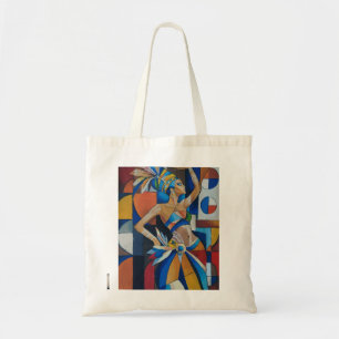 Bolsa Tote Dançarino Africano Vibrante Cubista Geométrico Mod