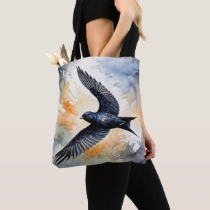 Bolsa Tote Dançarino do Céu Simbiótico: Graceful Swift BIrd