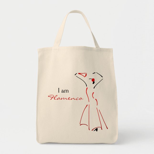 Bolsa Tote Dançarino do Flamenco com Slogan Personalizável (Frente)