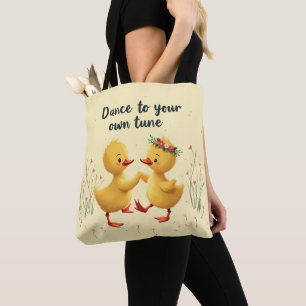 Bolsa Tote Dançarinos Bonitos com Víblias de Primavera Floral