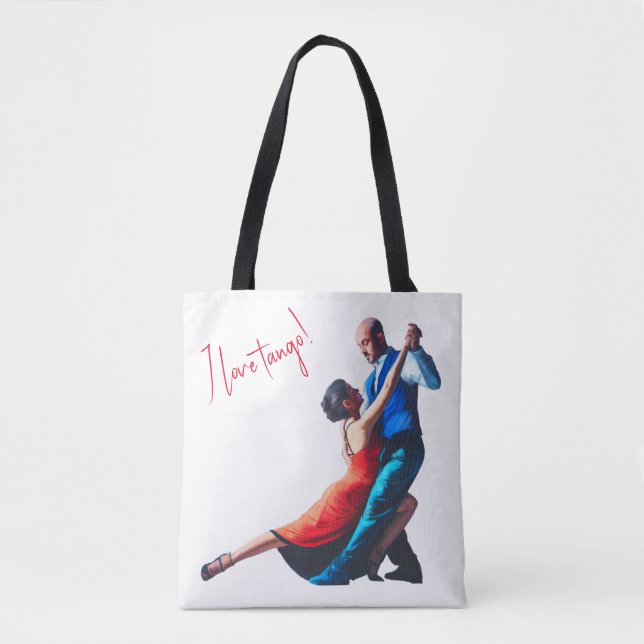 Bolsa Tote Dançarinos de tango - pintura à mão (Frente)