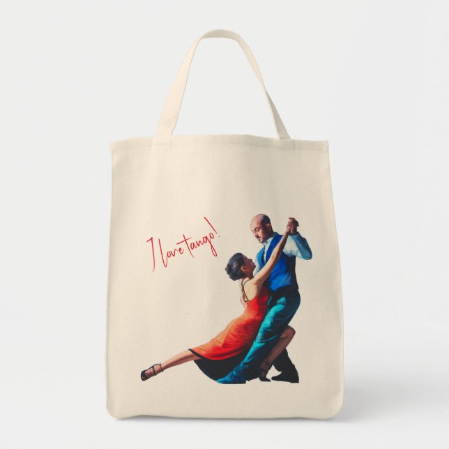 Bolsa Tote Dançarinos de tango - pintura à mão (Frente)